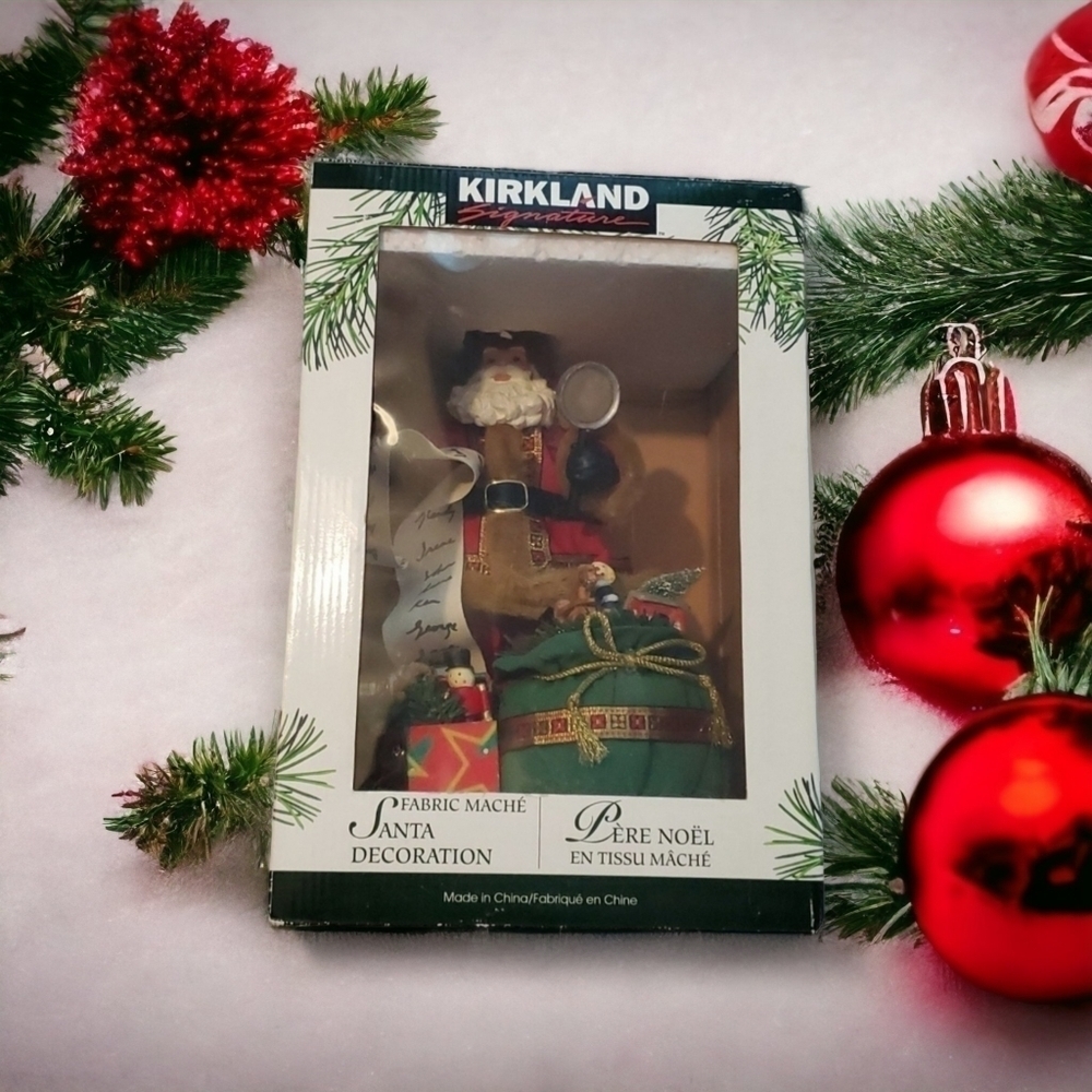 NWT Vintage Kirkland Signature Santa Decoration